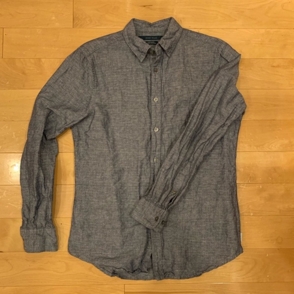 Perry Ellis linen/Cotten blend button down